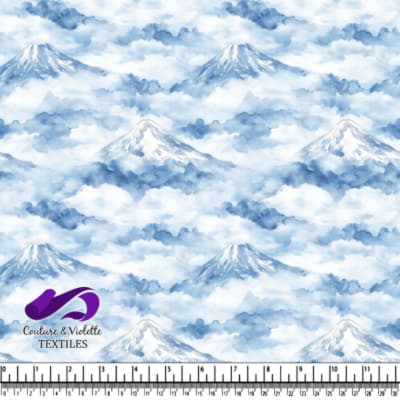 Paysage Montagnard Aquarelle avec Nuages