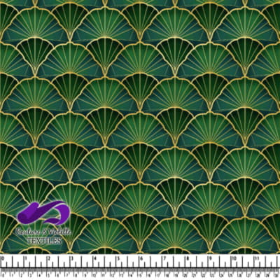 Motif Art Déco en Vert et Or