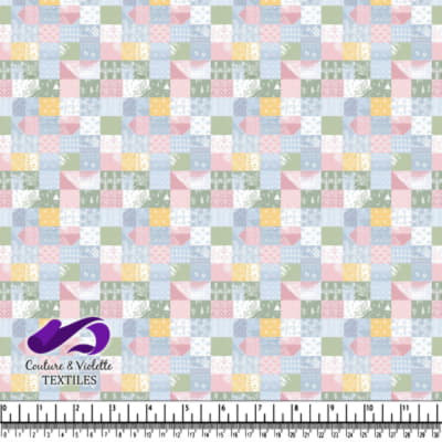 Pastel Patchwork Quilt Pattern Fabric Design