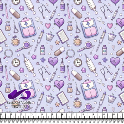 Cute Purple Medical and Healthcare Pattern Design