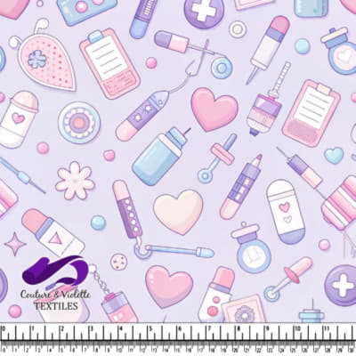 Cute Pastel Baby Feeding and Medical Supplies Pattern