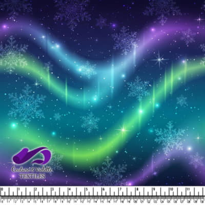 Lumières du Nord Mystiques et Flocons de Neige dans un Ciel Étoilé