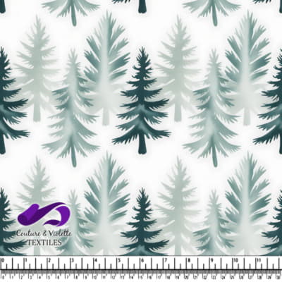 Winter Pine Tree Pattern on Light Background