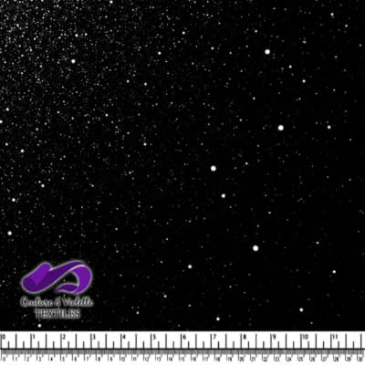 Tissu noir avec des taches blanches ressemblant à des étoiles