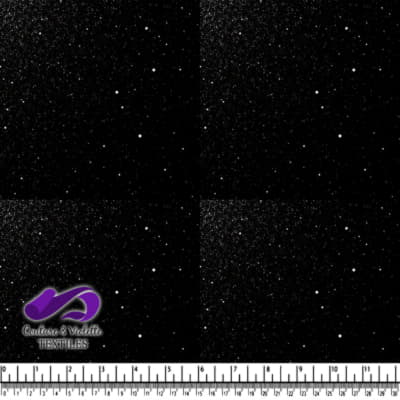 Tissu noir avec des taches blanches ressemblant à des étoiles