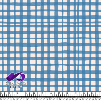 Blue and white plaid textile pattern