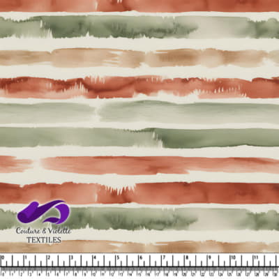 Motif Rayé Horizontal Aquarelle en Teintes Terrestres