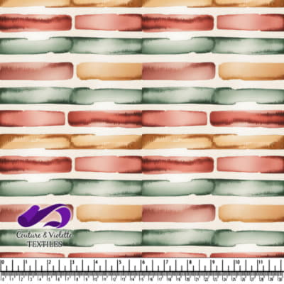 Motif de Rayures Aquarelle en Tons Terre