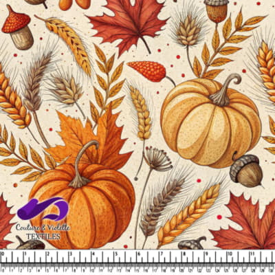 Motif de Citrouilles et Feuilles d'Automne