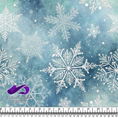 Motif de Flocon de Neige d'Hiver sur Fond Bleu