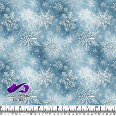Winter Snowflake Pattern on Blue Background