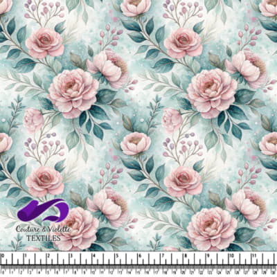 Roses Roses Vintage sur Fond Bleu