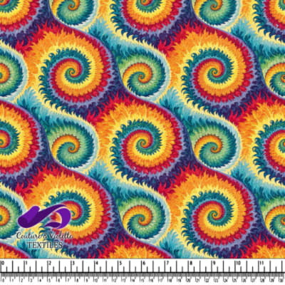 Tissu à Motif Spirale Arc-en-Ciel Vibrant