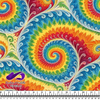 Motif Spirale Arc-en-Ciel Vibrant