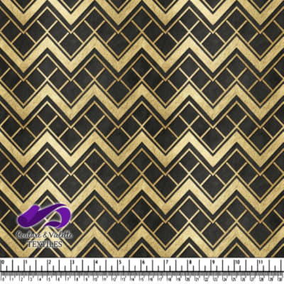 Art Deco Gold and Black Geometric Pattern