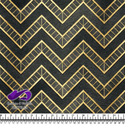 Black and Gold Chevron Pattern Textile