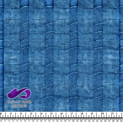 Blue Denim Fabric Texture with Quilted Pattern