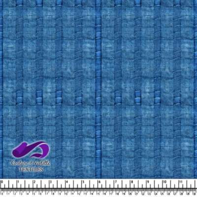 Blue Denim Fabric Texture with Quilted Pattern