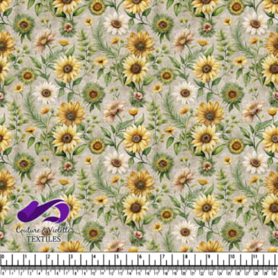 Motif Floral de Tournesols Vintage