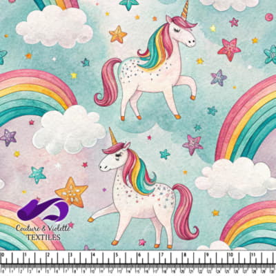 Rainbow Unicorns and Stars Pattern