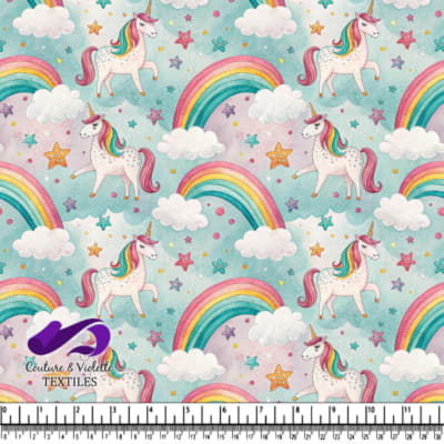 Rainbow Unicorns and Stars Pattern