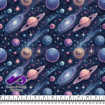 Planètes et Étoiles Colorées dans l'Espace