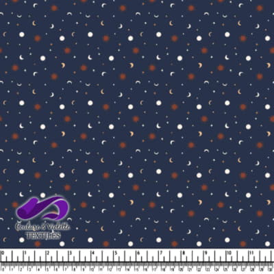 Sun Moon and Stars Pattern Textile Design
