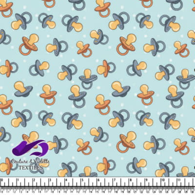 Motif de Sucette Bébé sur Fond Bleu