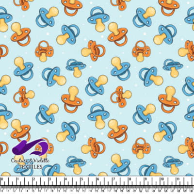 Motif de Tétine Bleu et Orange