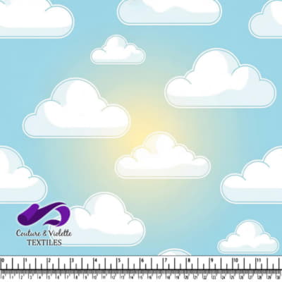 Douceur du Ciel Bleu avec Nuages Blancs