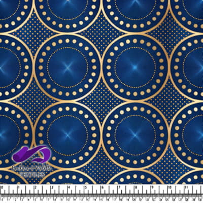Elegant Blue and Gold Circular Pattern