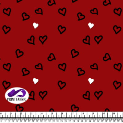 Amour - Cœurs sur fond rouge