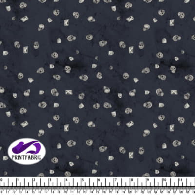 Halloween - Crâne et tombe sur fond bleu après minuit