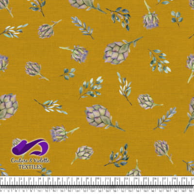 Artichaut sur Fond Jaune Doré