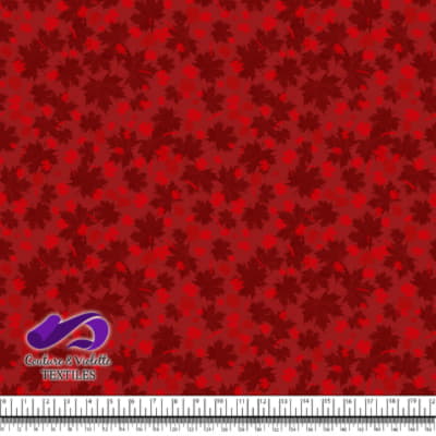 Canada 2022 - Feuilles mélangées sur fond rouge foncé