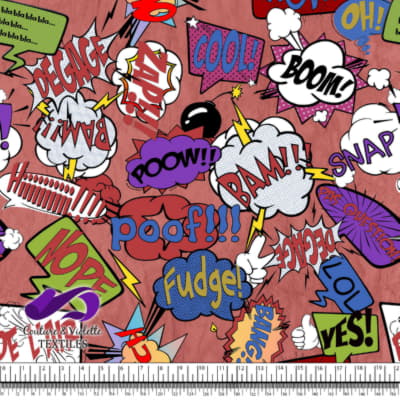 Comic book - Bulles de dialogue Fudge sur fond rouge