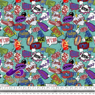 Comic book - Bulles de Parole Fudge sur Fond Turquoise