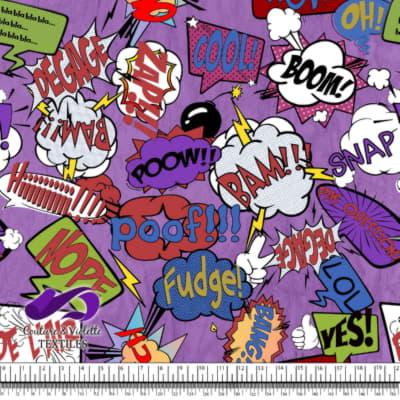 Comic book - Bulles de discours Fudge sur fond violet