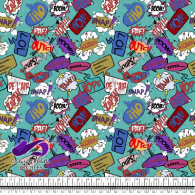 Comic book - Bulles de dialogue LOL sur fond bleu-vert