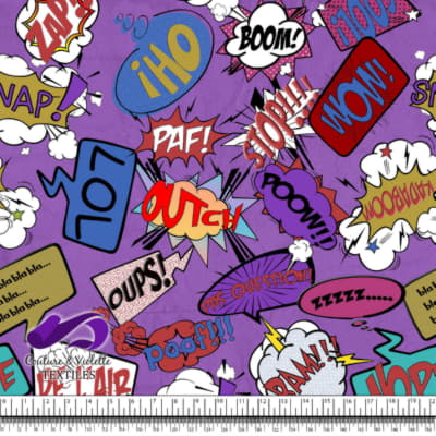 Comic book - Speech bubbles LOL on violet background