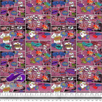 Comic book - Histoire en style de mots colorés sur un fond rose