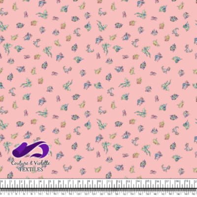 Dragons - Jolis dragons sur un fond rose tendre