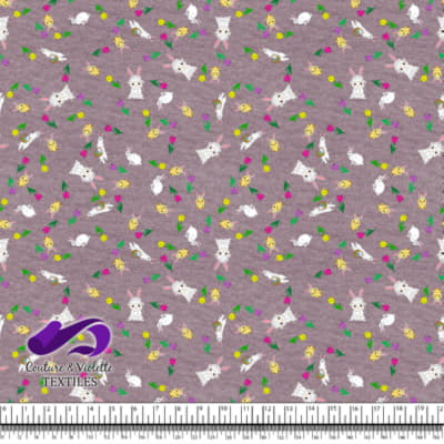 Pâques - Furets et amis avec des tulipes sur fond texturé Elderberry