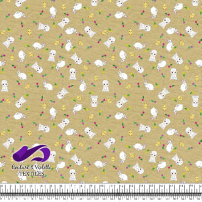 Pâques - Animaux mignons sur fond de mousse séchée texturée