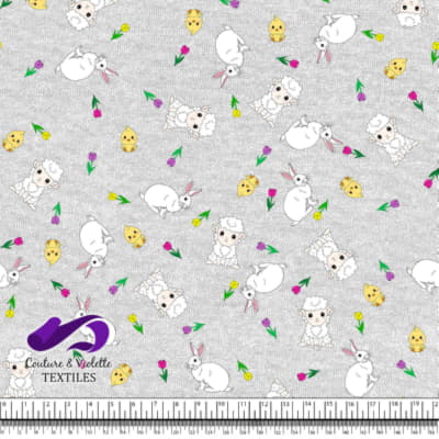 Pâques - Animaux mignons sur fond blanc texturé