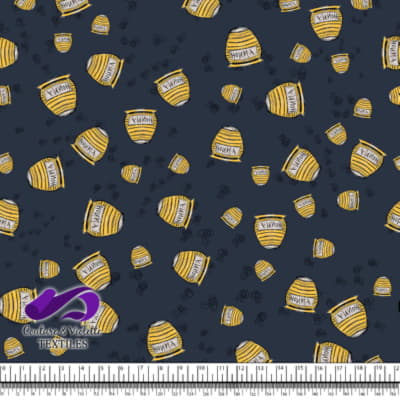 Winnie The Pooh - Honey on Blueberry background