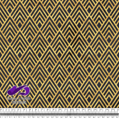 Geo art déco - Triangles dorés - After midnight blue