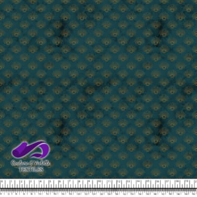 Geo art déco - Scallops gold - Deep teal