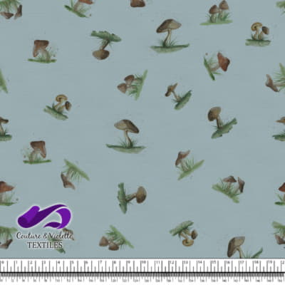 Petits champignons - Earthy Sprout - bleu nuageux