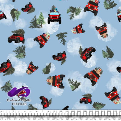 Noel country charm - 4x4 - Bleu ciel